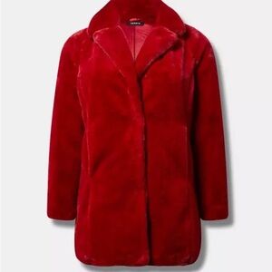 Torrid Women's Bold Red Teddy Jacket